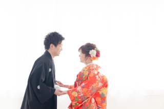 和装でスタジオ撮影