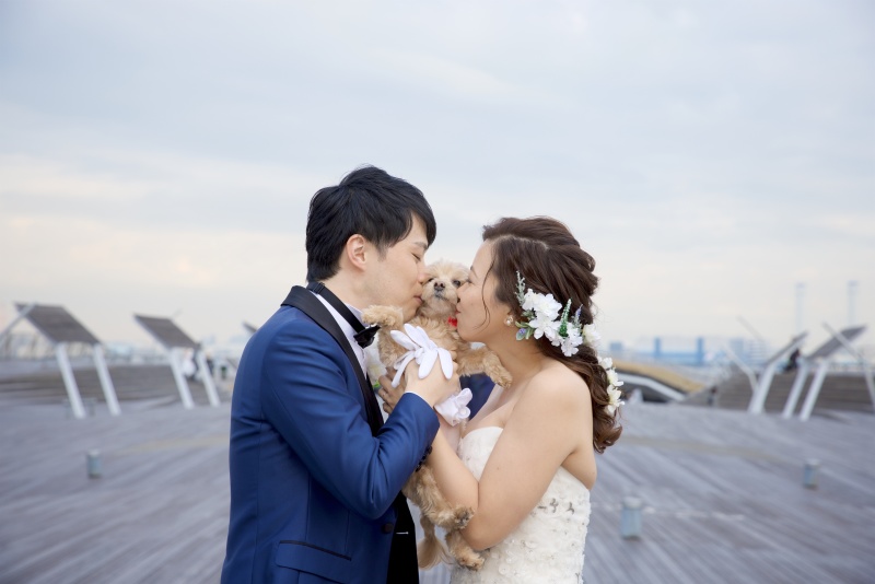 ペットと一緒に大桟橋ロケーション撮影＊