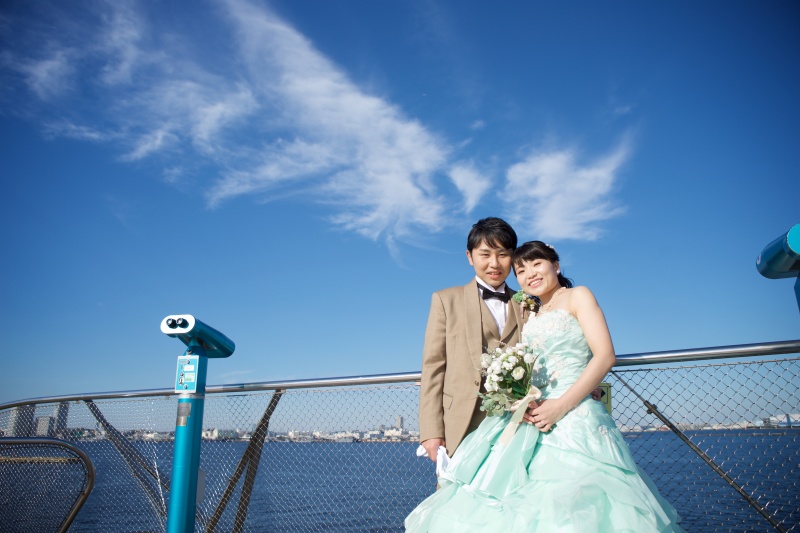 空に映えるおふたり