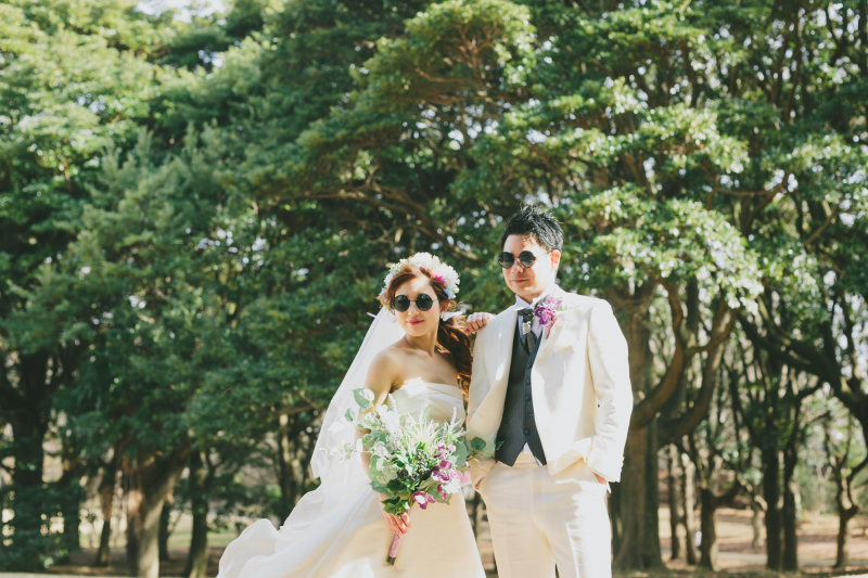 サングラスをかけて