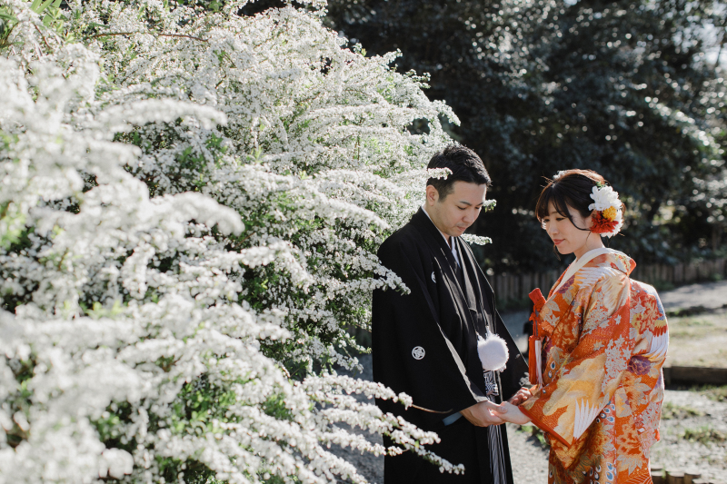 お花に囲まれて