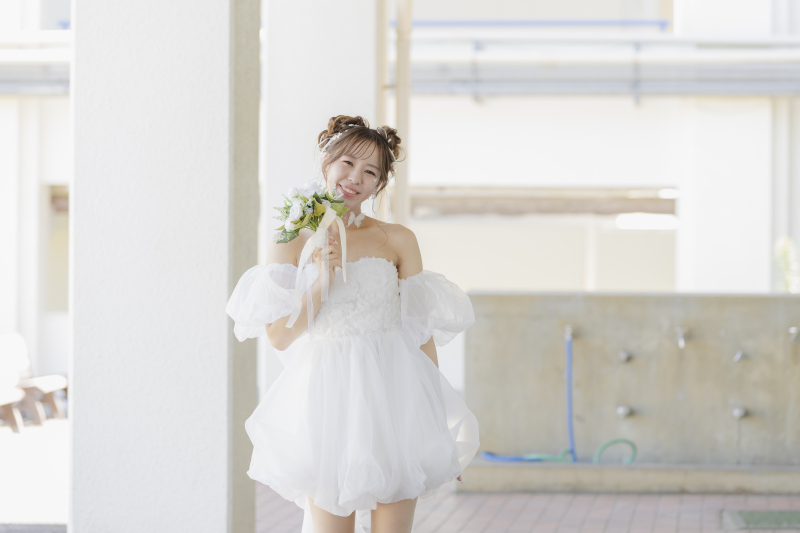 こだわったヘアスタイルも*