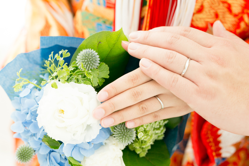 ご持参のブーケと