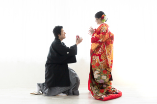 スタジオで和装をカジュアルに＊