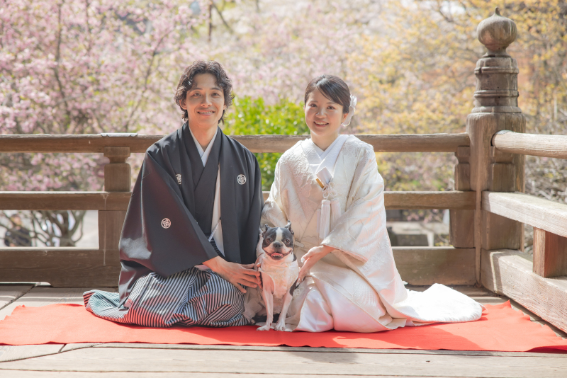 ワンちゃんと一緒に＊ 妙本寺で和装フォトウェディング
