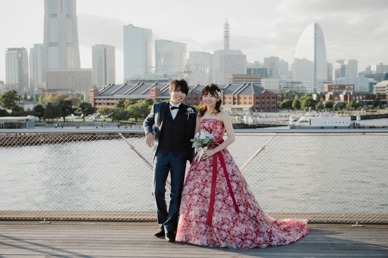 赤レンガ倉庫をバックに♪