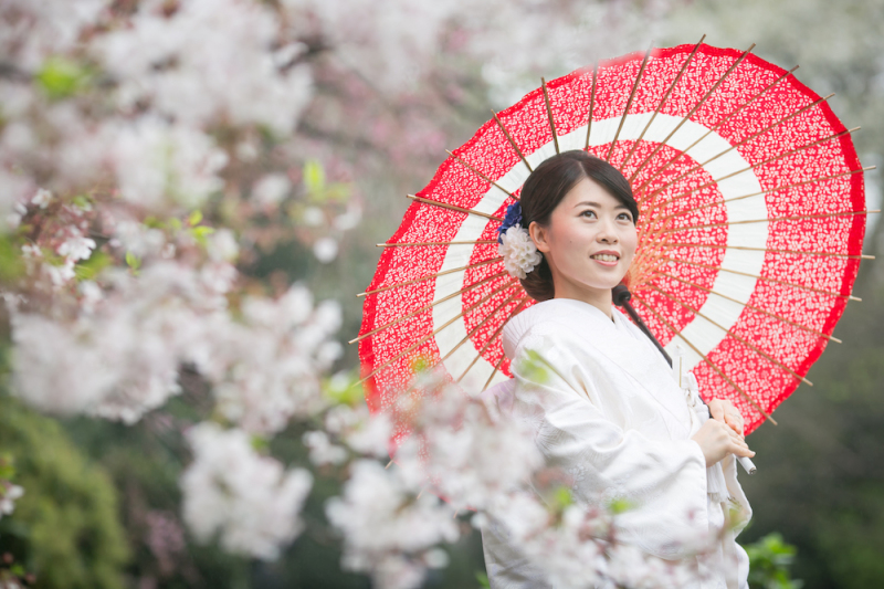 ＊桜撮影＊　白無垢と色打掛