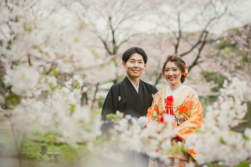 お花に囲まれて