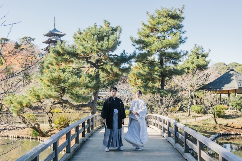 秋の美しい景色が広がる「日本庭園」にて♪