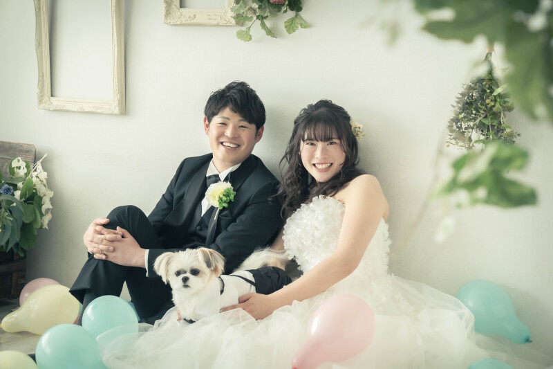 【スタジオ・ペット撮影プラン】◇衣装も選び放題!大好きなペットとの撮影もお任せ下さい!(ヘアメイク・全データ50cut付き!)