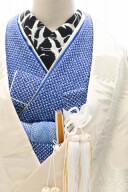 刺繍襟(黒地・鶴)