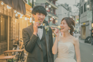 洋装　浅草撮影　カフェ　ホッピー通り