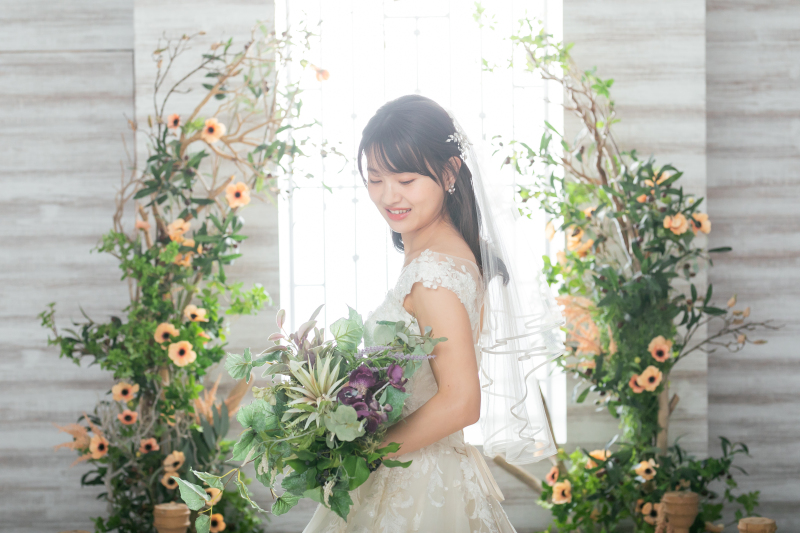 お花に囲まれて