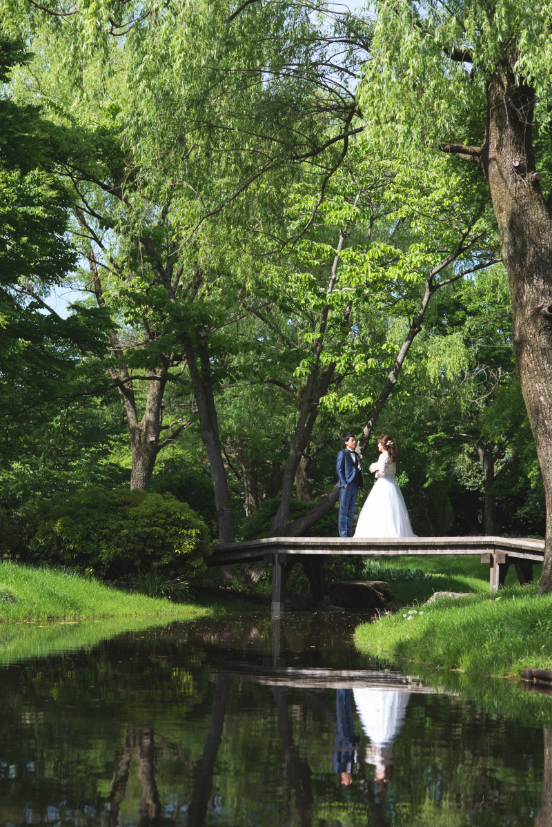 水面に映るお二人