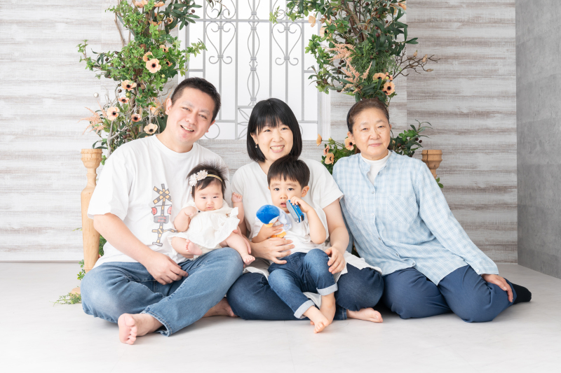 ファミリーで思い出の撮影