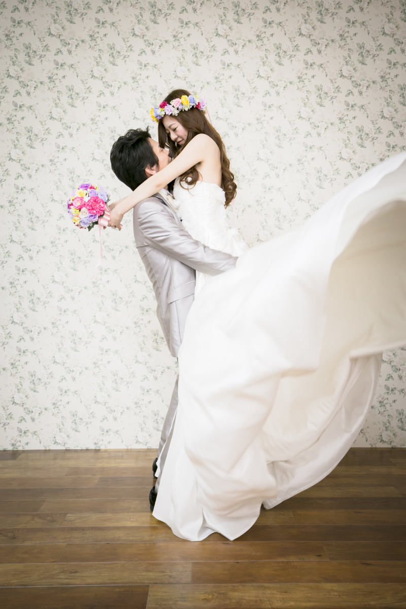 ドレスがふんわりと広がって…