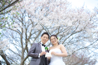 ロケーション撮影　桜　洋装