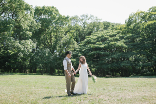 砧公園でフォトウェディング