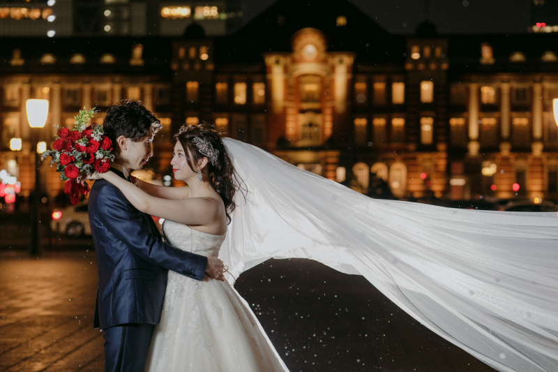 ロングベールを生かしたショット