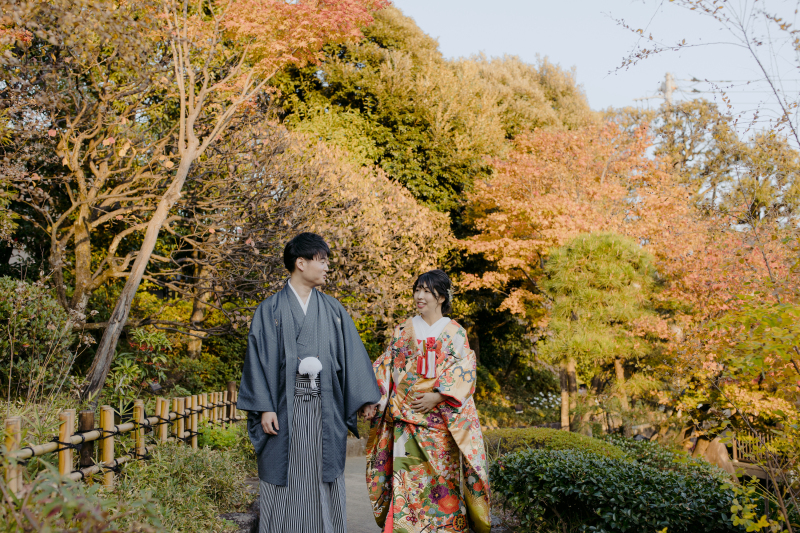 紅葉の道を...