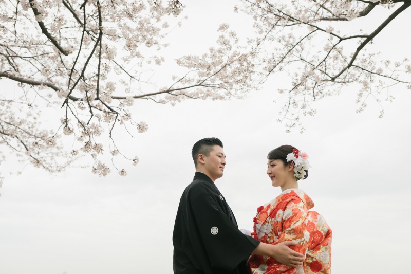 桜の下で、、、