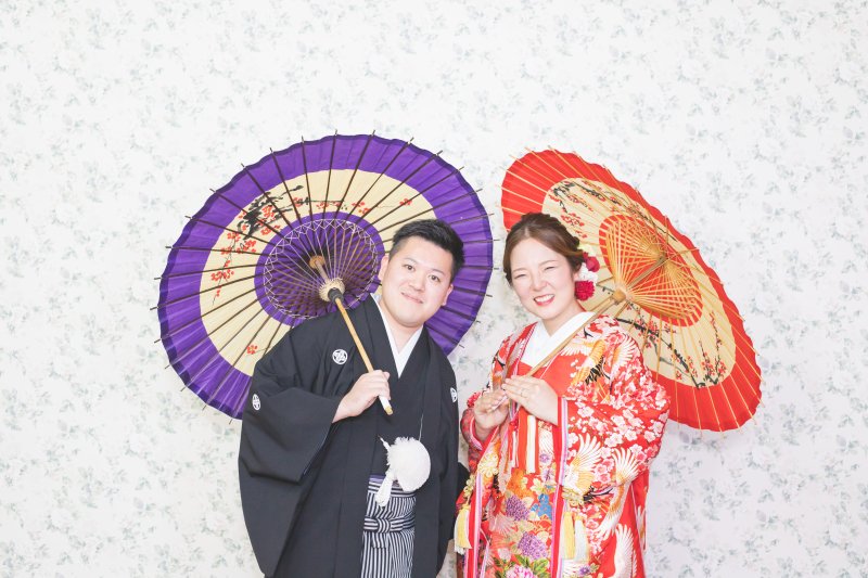 和傘で華やかに☆