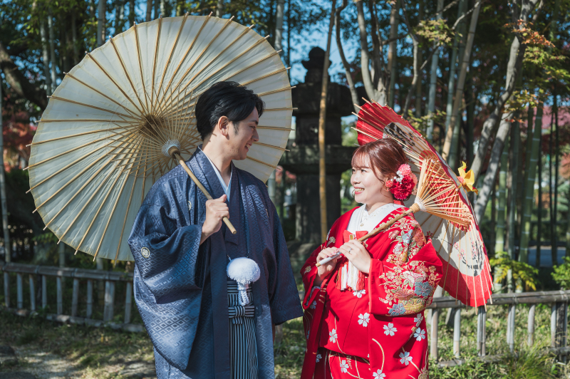和の雰囲気が演出できます!番傘を使っての撮影です