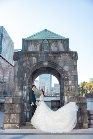 東京駅　日中　洋装撮影