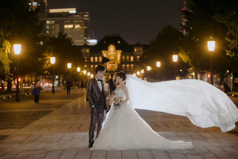 夜の東京駅で♡