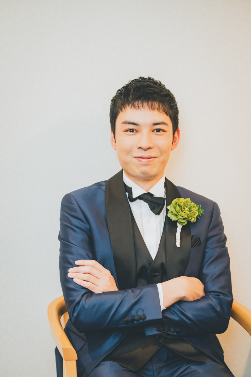 ご新郎様の余裕の笑顔♪