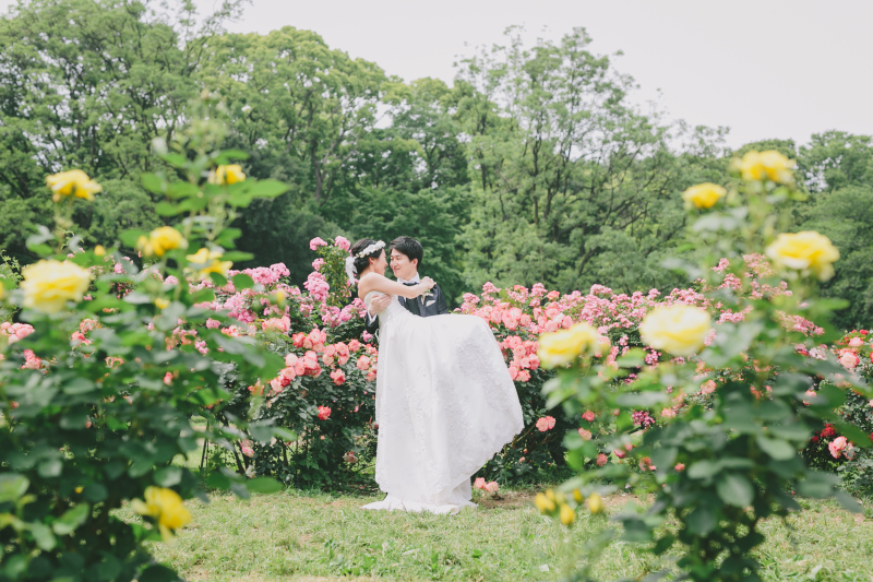 お花に囲まれて