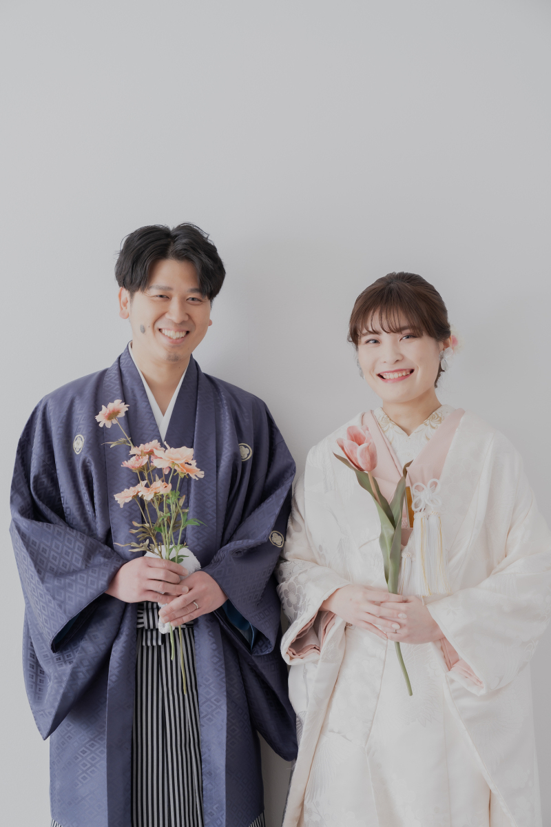 お花を持って