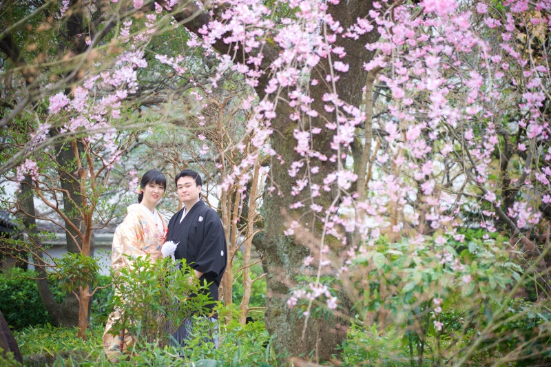 お花に囲まれて