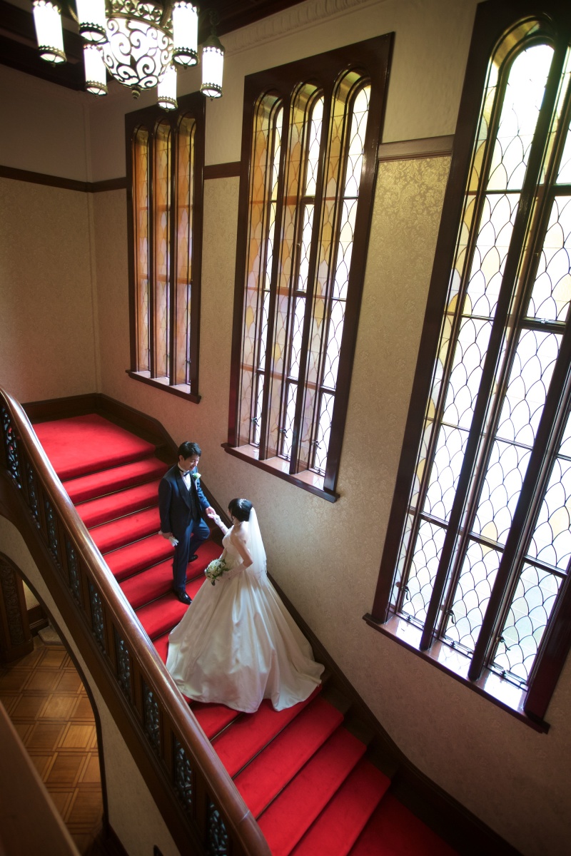 真っ赤な階段で