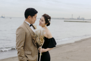 洋装　海ロケーション