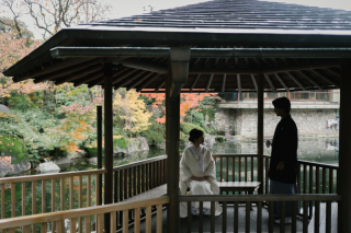 雨の目白庭園＊