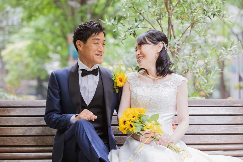 ベンチで楽しく♪