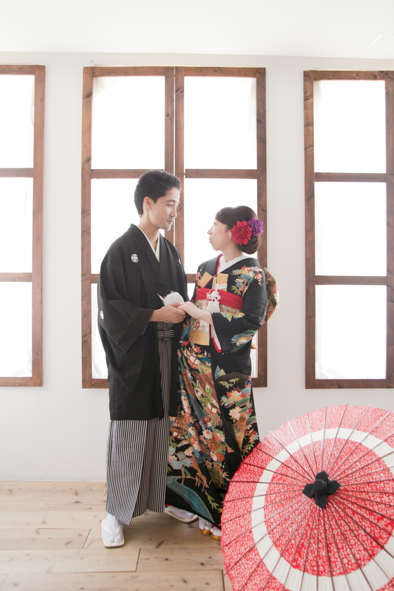 和傘をアクセントに