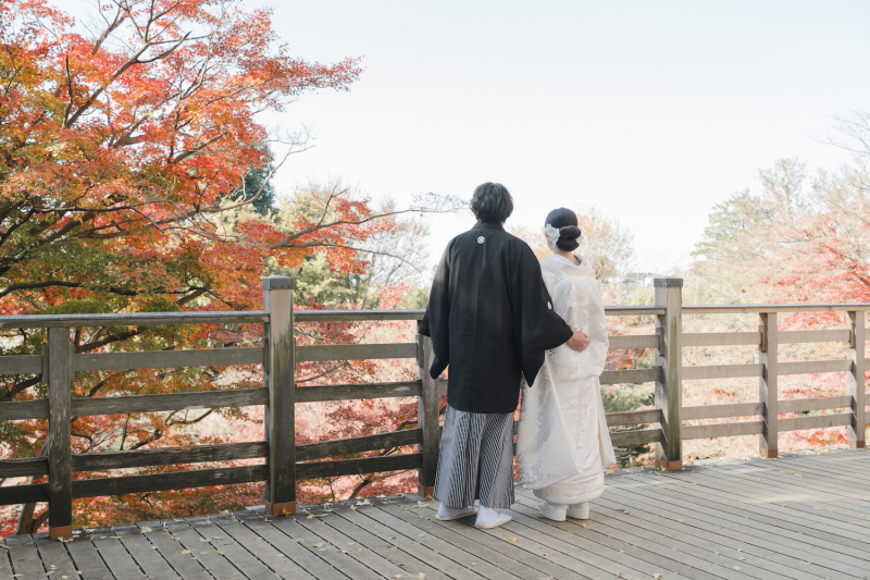秋の美しい景色が広がる等々力不動尊にて♪