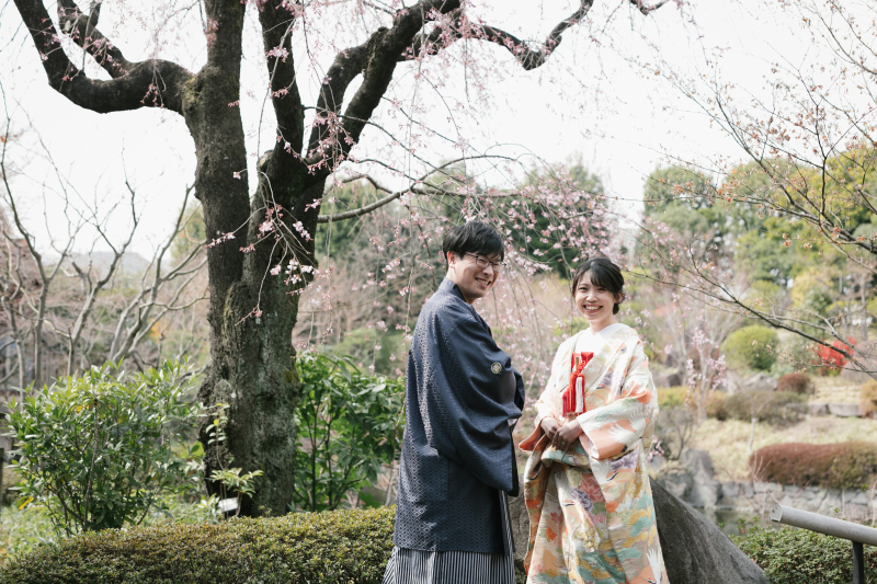 枝垂れ桜と♡