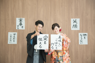 スタジオで和装撮影