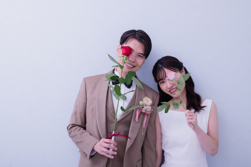 お持ち込みのお花と*