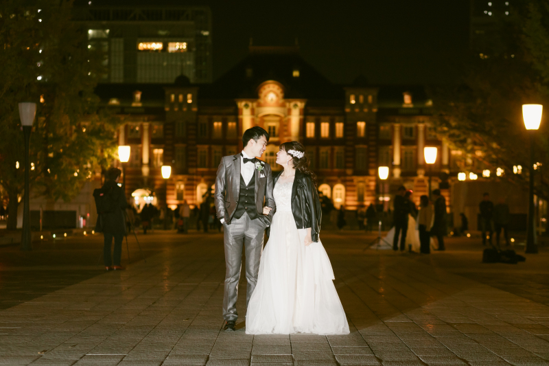 洋装　ロケーション　夜景