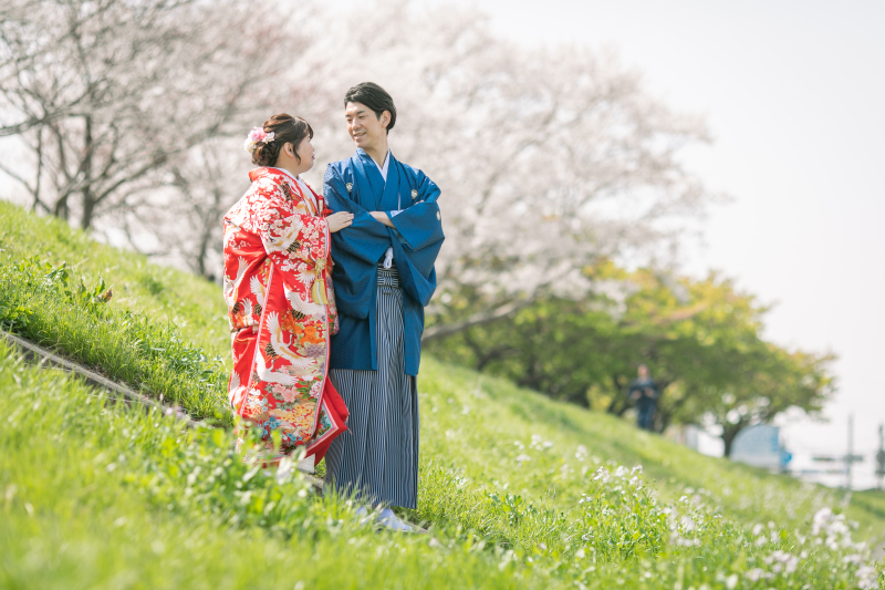 芝生の上で♡