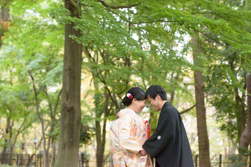 おでこをくっつけて