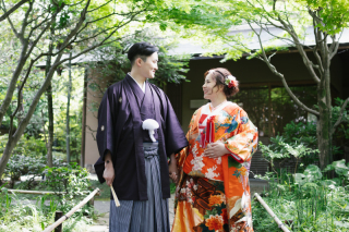 目白庭園で和装撮影