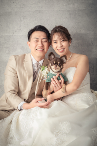 ワンチャンとスタジオ洋装２着撮影♪