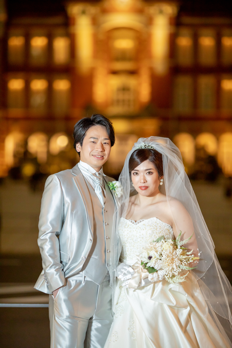 洋装に着替えて夜景撮影