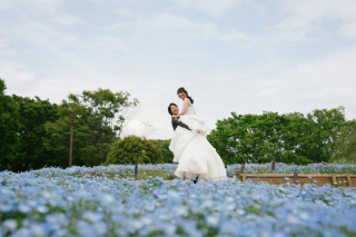 昭和記念公園で洋装ロケーション