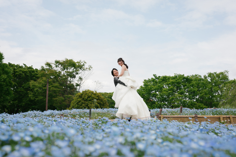 昭和記念公園で洋装ロケーション